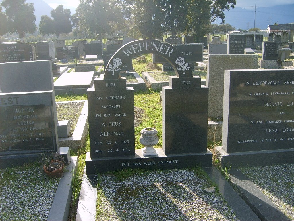 WEPENER Alfeus Alfonso 1927-1971
