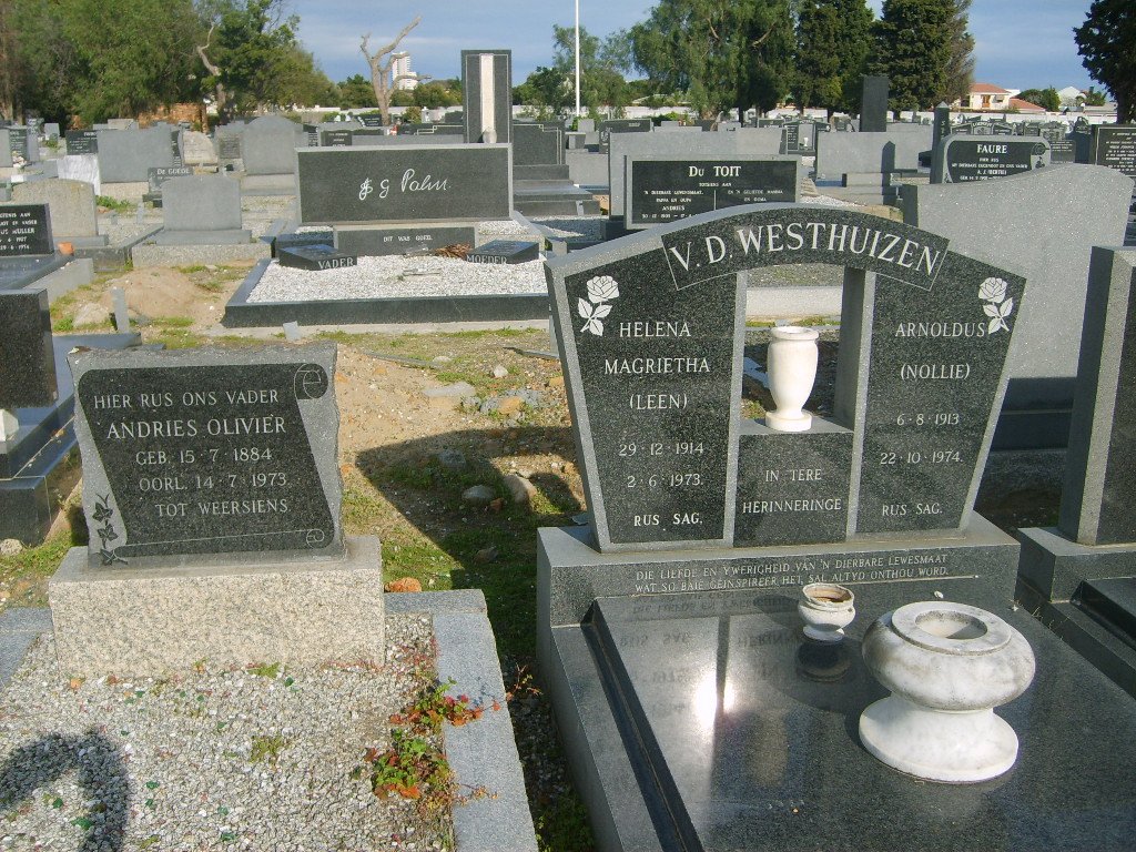 WESTHUIZEN Arnoldus, v.d. 1913-1974 &amp; Helen Margrietha 1914-1973