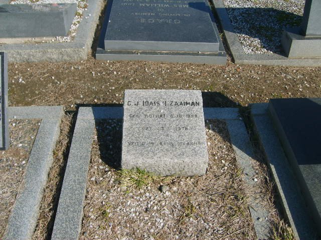 ZAAIMAN C.J. Isais I. nee BOTHA 1898-1978