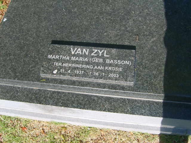 ZYL Martha Maria, van nee BASSON 1937-2003