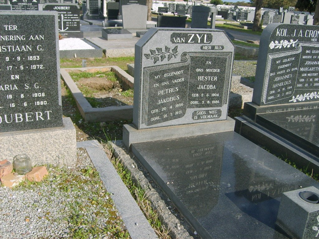 ZYL Petrus Jacobus, van 1896-1971 &amp; Hester Jacoba 1904-1988