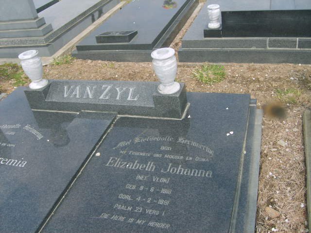 ZYL Elizabeth Johanna, van nee VLOK 1918-1991