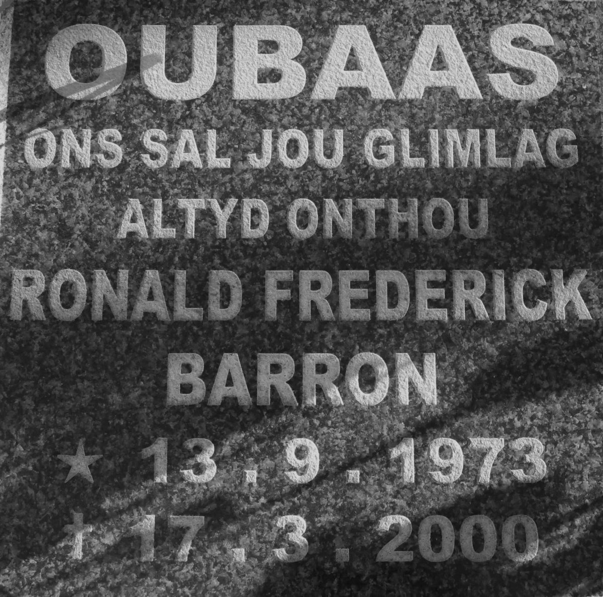 BARRON Ronald Frederick 1973-2000