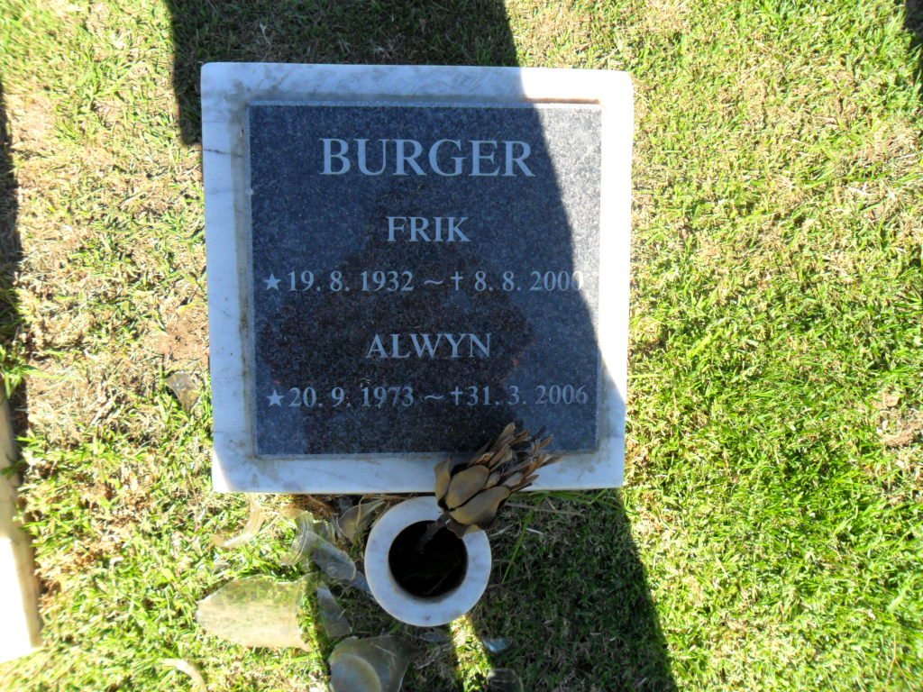 BURGER Frik 1932-2000 :: BURGER Alwyn 1973-2006