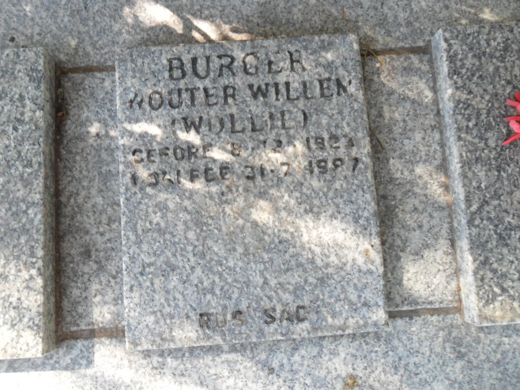 BURGER Wouter Willem 1923-1987