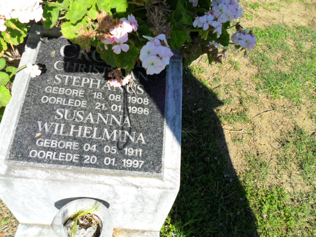 CRO? Christian Stephanus 1908-1996 &amp; Susanna Wilhelmina 1911-1997