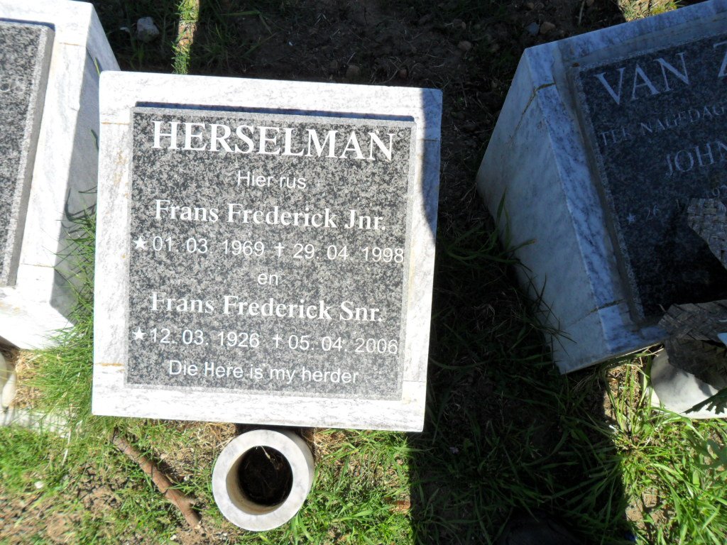 HERSELMAN Frans Frederick 1969-1998 :: HERSELMAN Frans Frederick 1926-2006