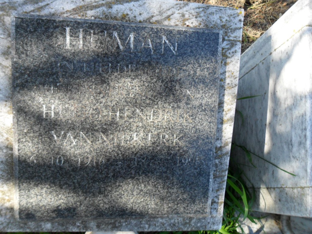 HUMAN Hugo Hendrik Van Niekerk 1916-19??