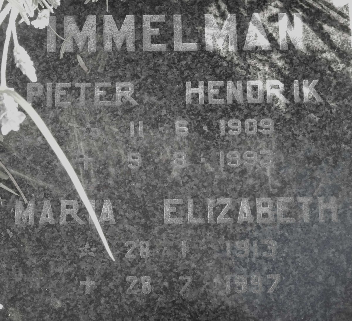IMMELMAN Pieter Hendrik 1909-1993 &amp; Maria Elizabeth 1913-1997