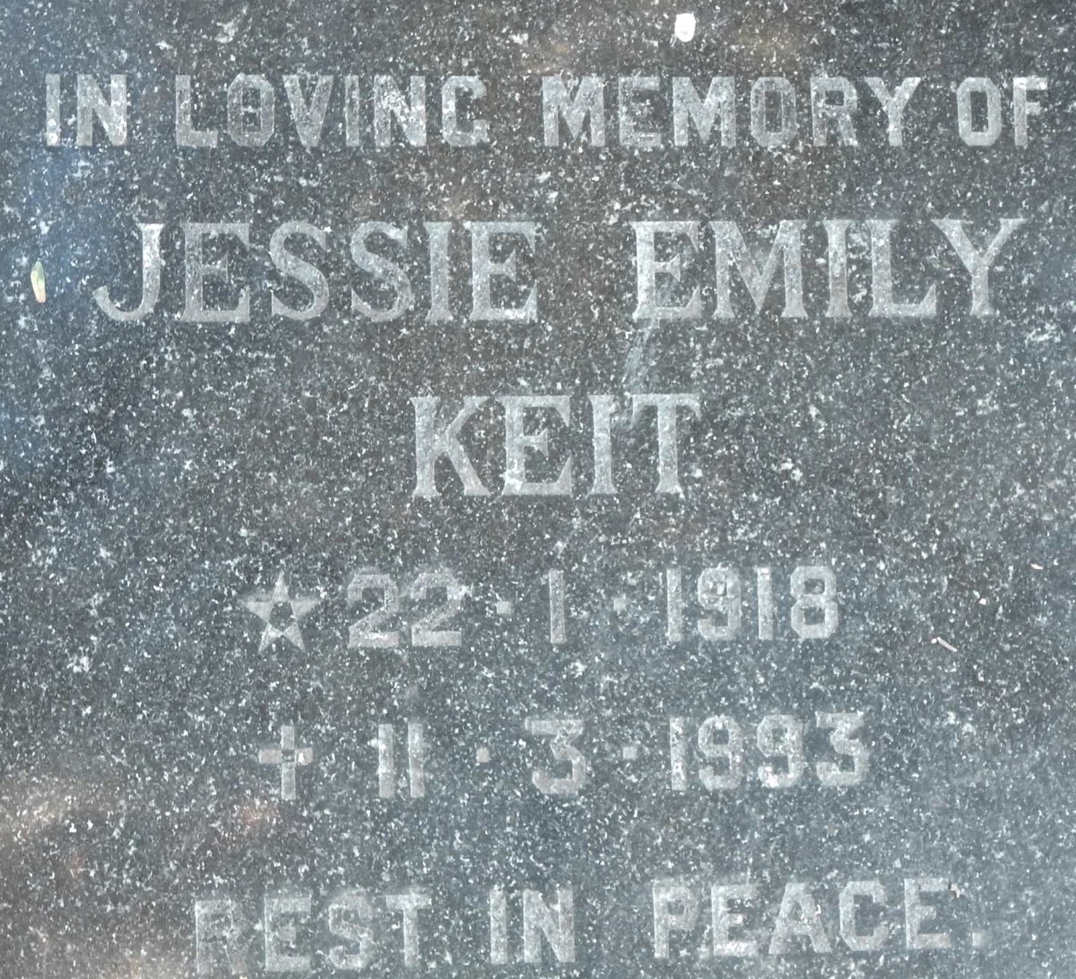 KEIT Jessie Emily 1918-1993