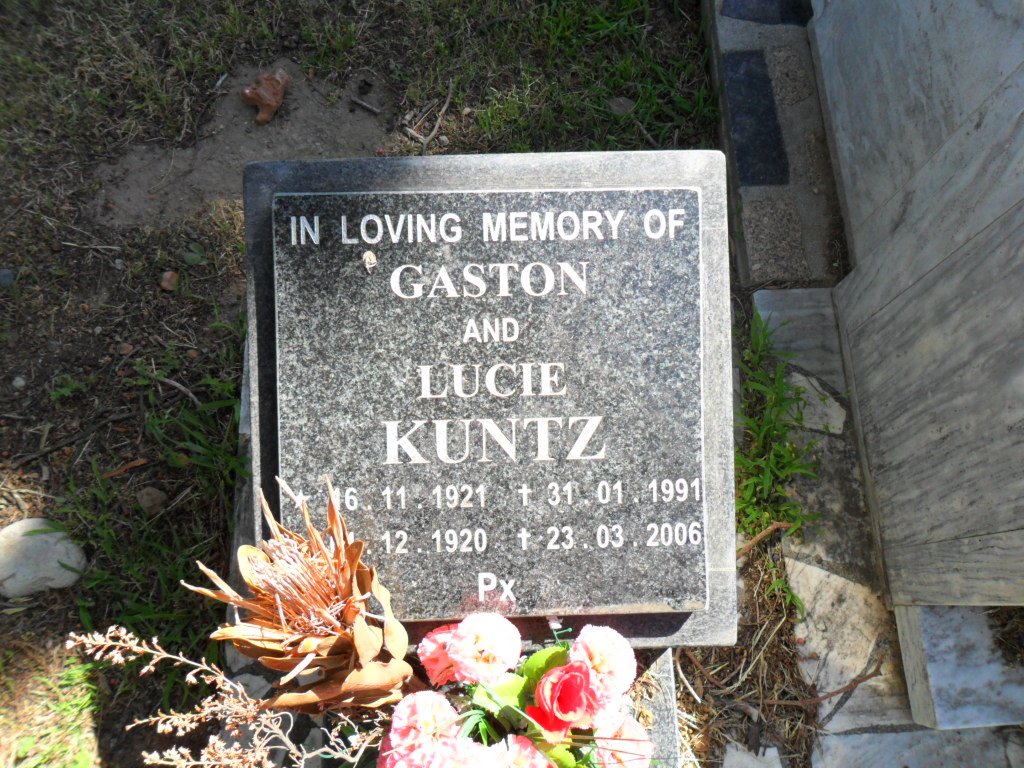 KUNTZ Gaston 1921-1991 &amp; Lucie 1920-2006
