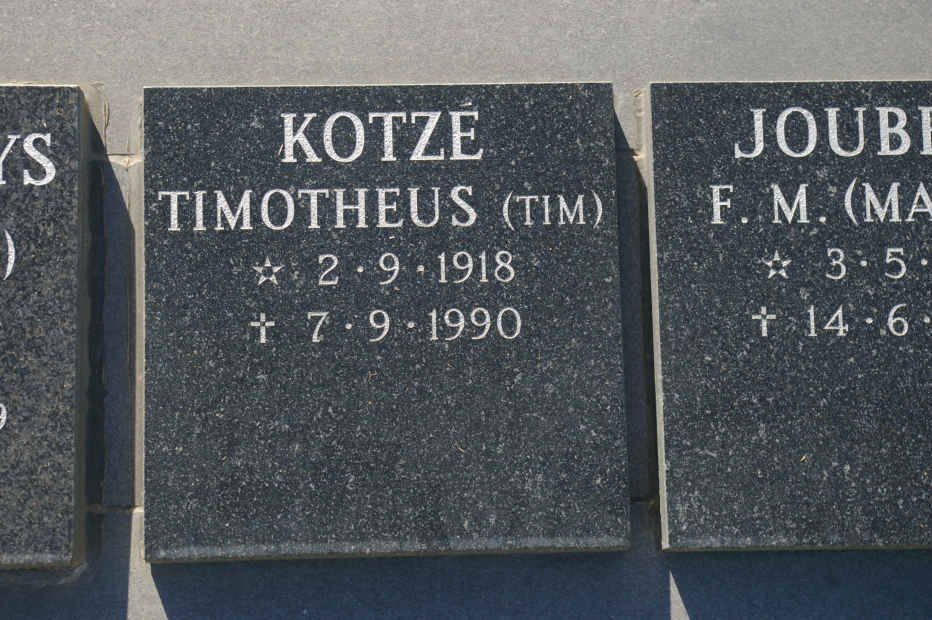 KOTZÉ Timotheus 1918-1990