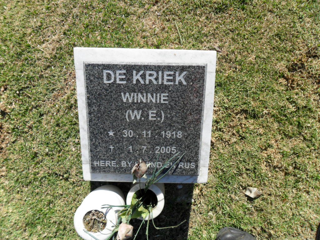 KRIEK W.E., de 1918-2005