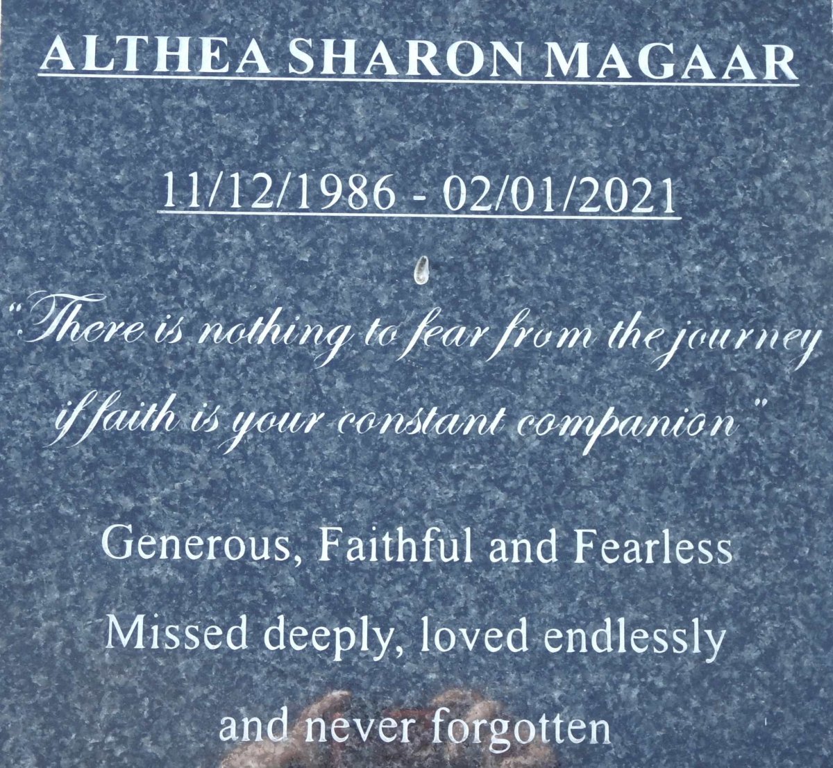 MAGAAR Althea Sharon 1986-2021