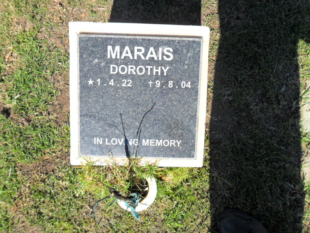 MARAIS Dorothy 1922-2004