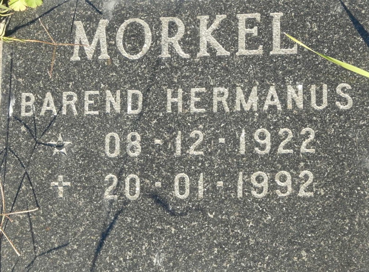 MORKEL Barend Hermanus 1922-1992