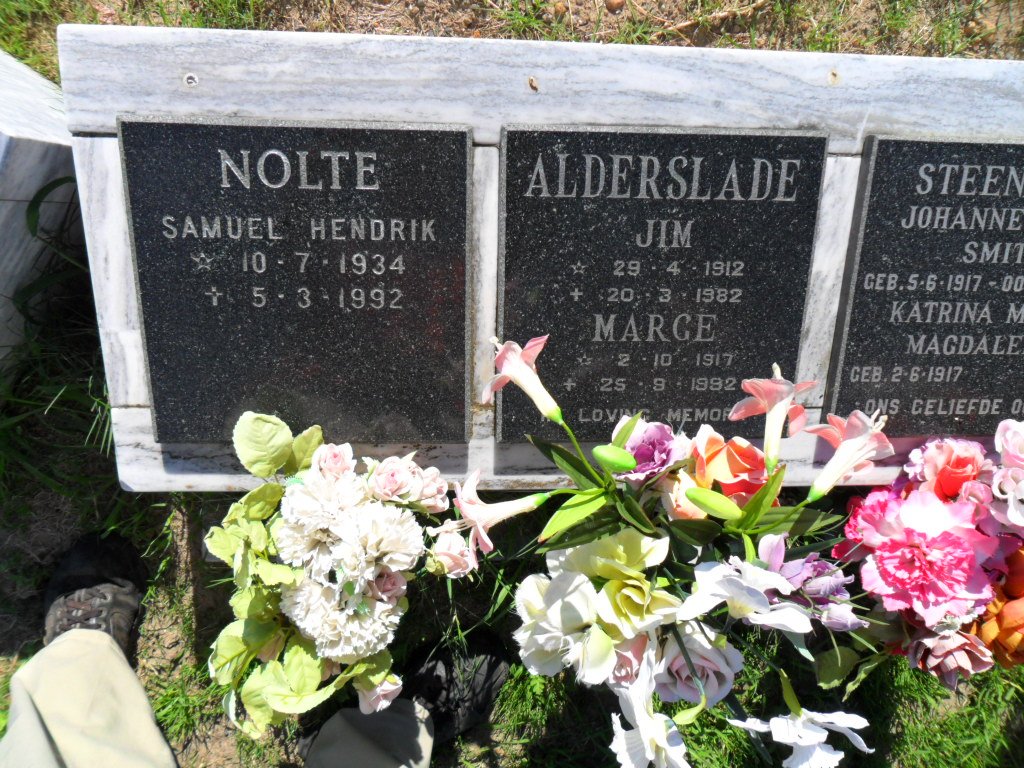 NOLTE Samuel Hendrik 1934-1992 :: ALDERSLADE Jim 1912-1982 &amp; Marge 1917-1992