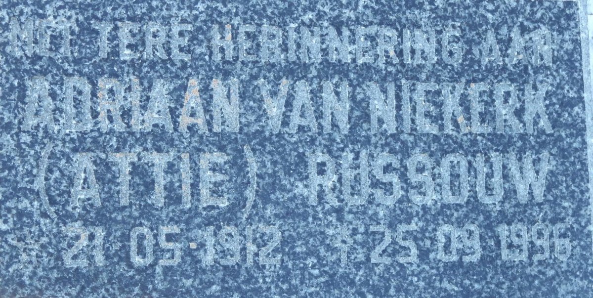 NIEKERK Adriaan Russouw, van 1912-1996