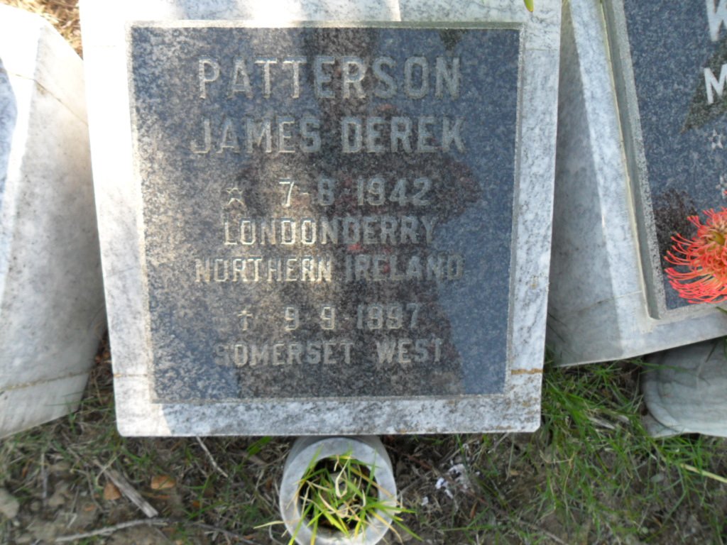 PATTERSON James Derek 1942-1997