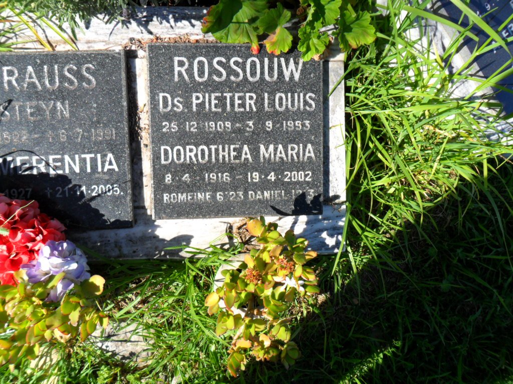 ROSSOUW Pieter Louis 1909-1993 &amp; Dorothea Maria 1916-2002