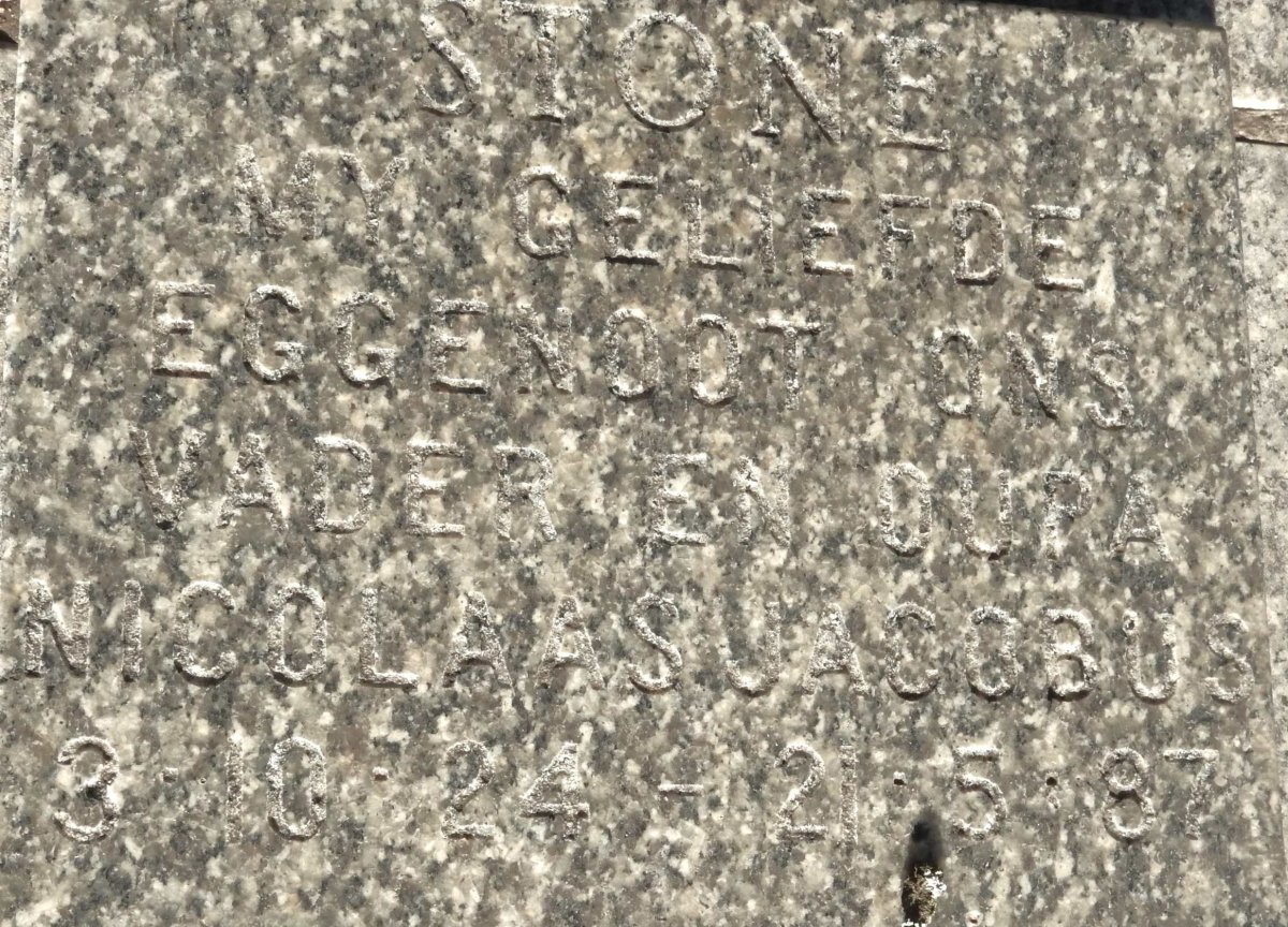 STONE Nicolaas Jacobus 1924-1987