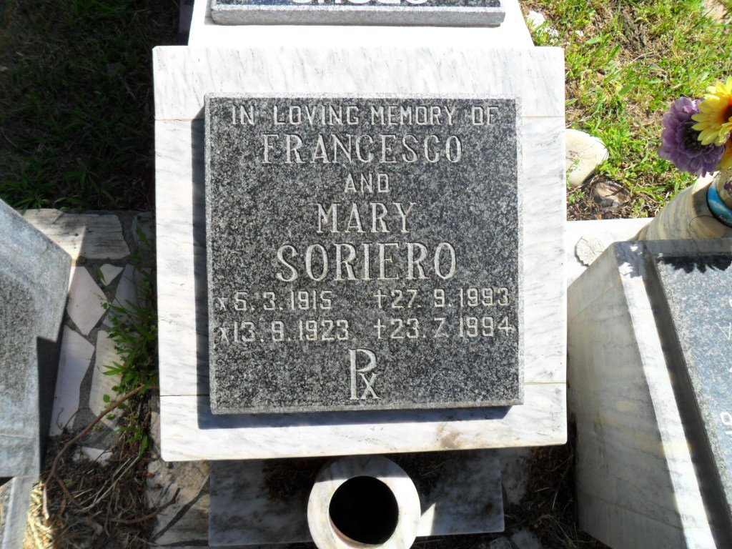 SORIERO Francesco 1915-1993 &amp; Mary 1923-1994