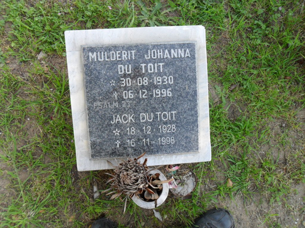 TOIT Jack, du 1928-1998 &amp; Mulderit Johanna 1930-1996