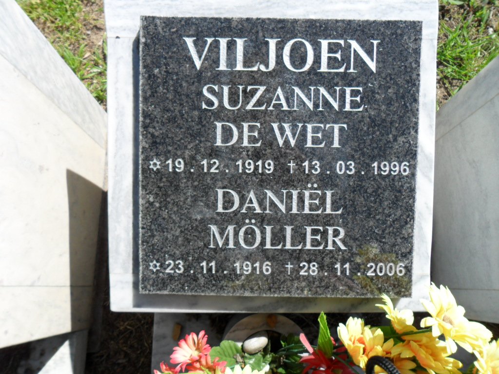 VILJOEN Daniel Moller 1916-2006 &amp; Suzanne DE WET 1919-1996