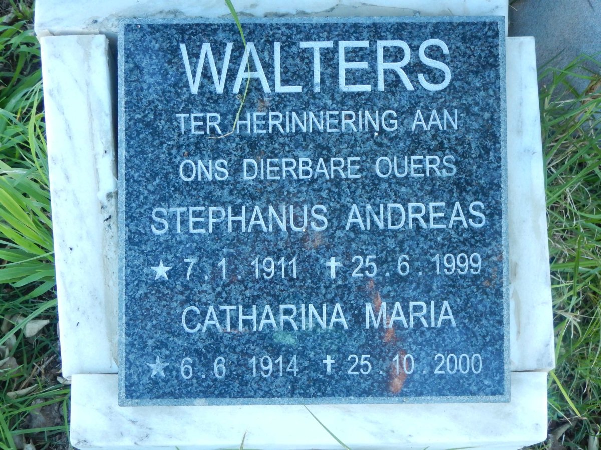 WALTERS Stephanus Andreas 1911-1999 &amp; Catharina Maria 1914-2000