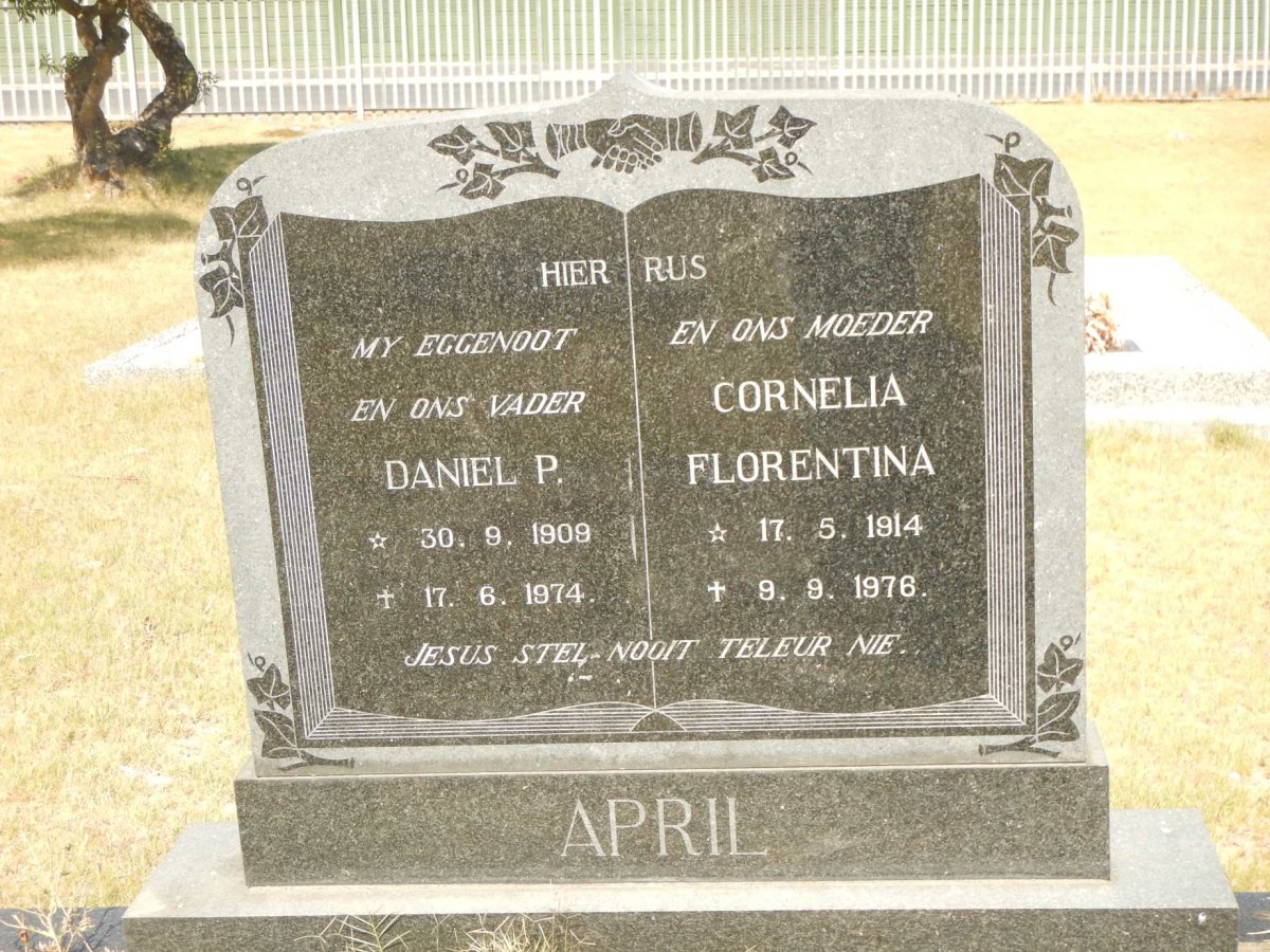 APRIL Daniel P. 1909-1974 &amp; Cornelia Florentina 1914-1976