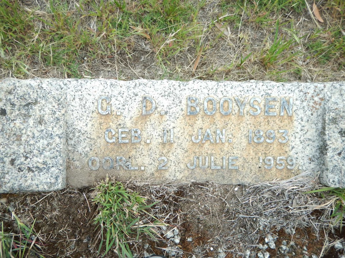 BOOYSEN G.D. 1893-1959