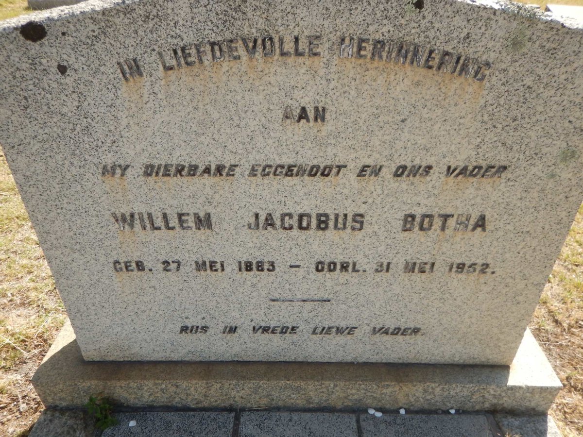 BOTHA Willem Jacobus 1883-1952