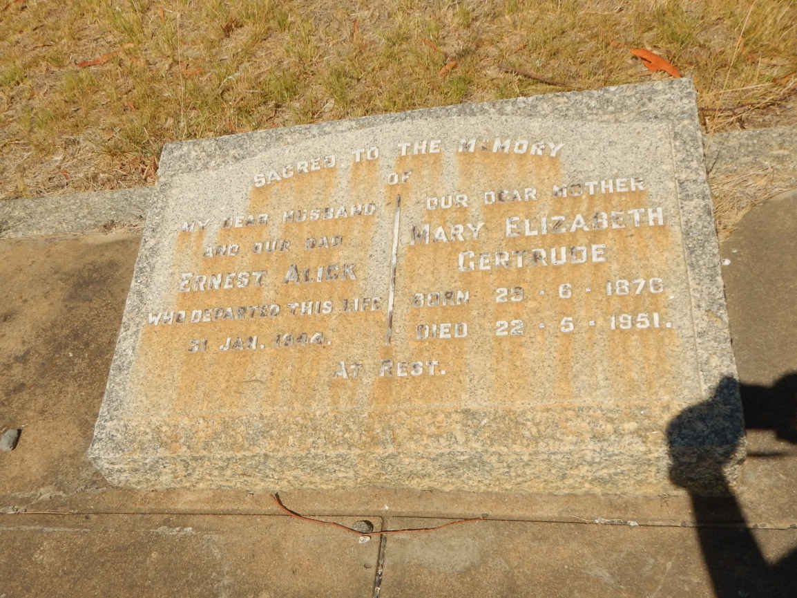 CARTER Ernest Alick -1944 &amp; Mary Elizabeth Gertrude 1870-1951