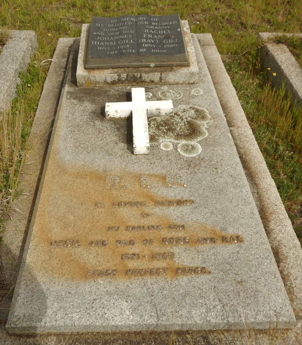 GILL Johannes 1893-1961 &amp; Rachel Francis 1895-1980 :: GILL Cecil 1921-1967