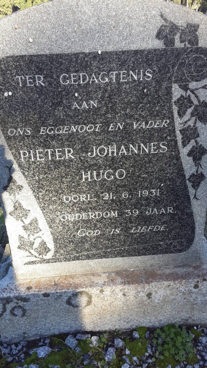 HUGO Pieter Johannes -1931