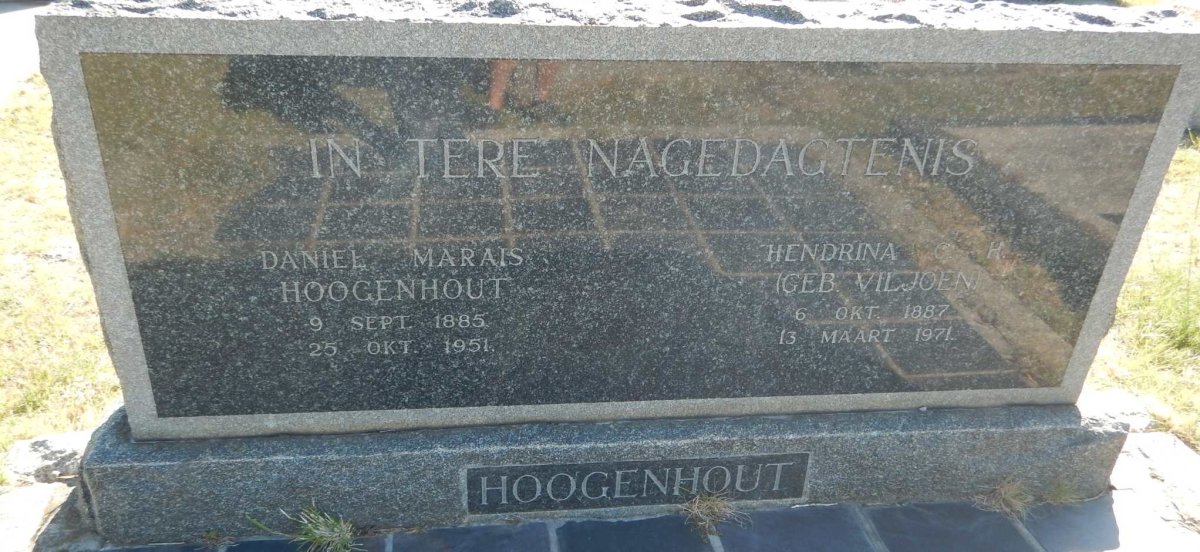 HOOGENHOUT Daniel Marais 1885-1951 &amp; Hendrina C.H. VILJOEN 1887-1971
