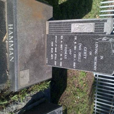 HAMMAN Thomas 1907-1981 &amp; Gerty DELL 1911-1967