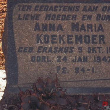 KOEKEMOER Anna Maria nee ERASMUS 1869-1947
