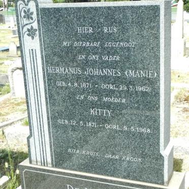 KOCK Hermanus Johannes, de 1971-1962 &amp; Kitty 1871-1968