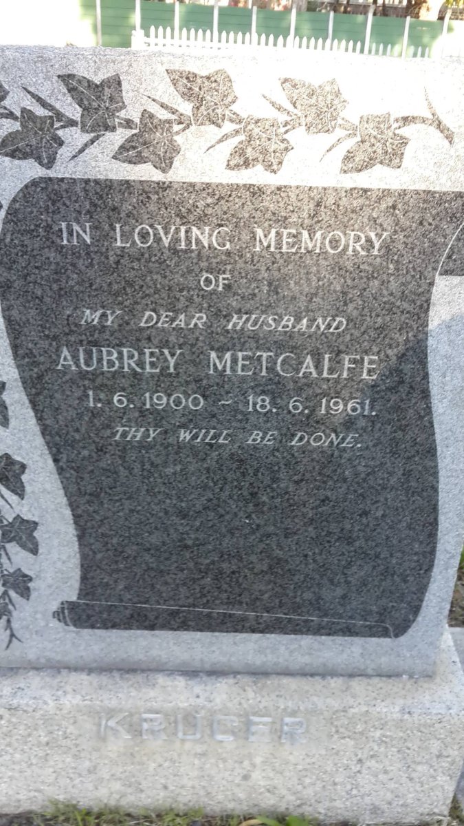 KRUGER Aubrey Metcalfe 1900-1961