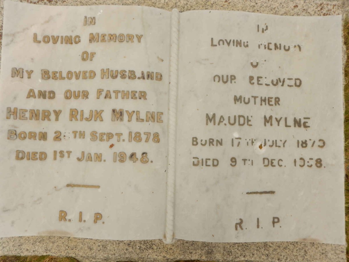 MYLNE Henry Rijk 1878-1948 &amp; Maude 1870-1958