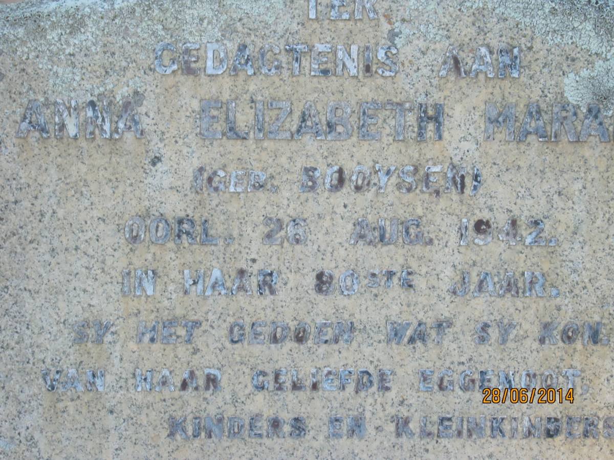 MARAIS Johannes H. -1945 &amp; Anna Elizabeth BOOYSEN -1942