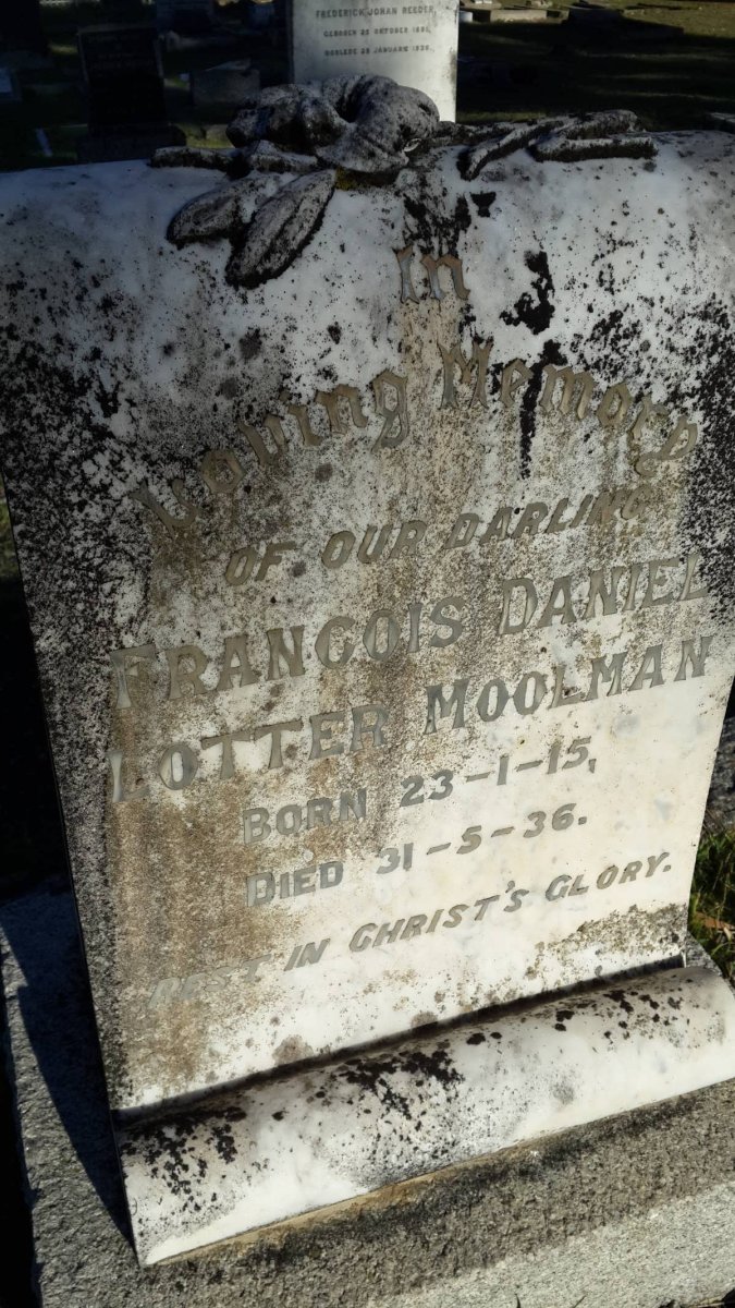 MOOLMAN Francois Daniel Lotter 1915-1936