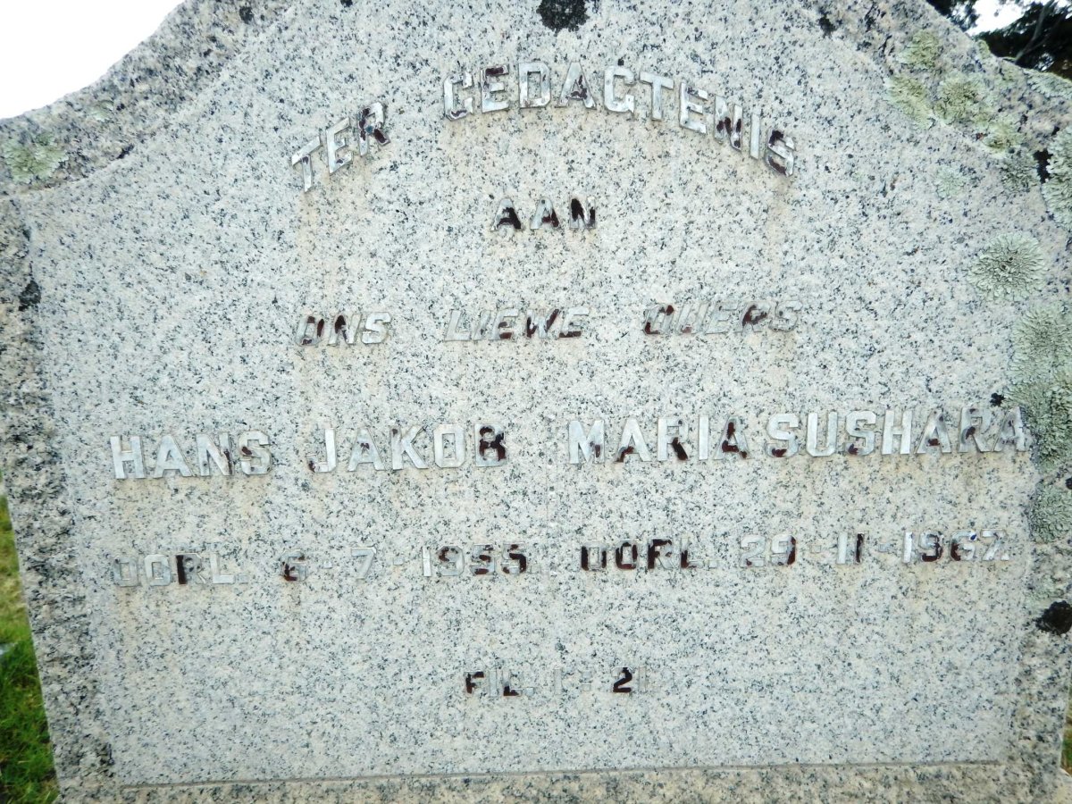 SWART Hans Jakob 1955 &amp; Maria Sushara -1967