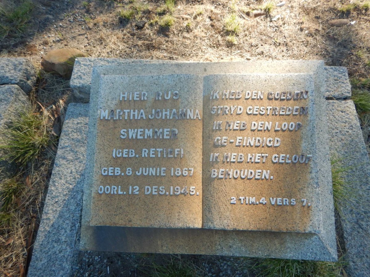 SWEMMER Martha Johanna nee RETIEF 1867-1945