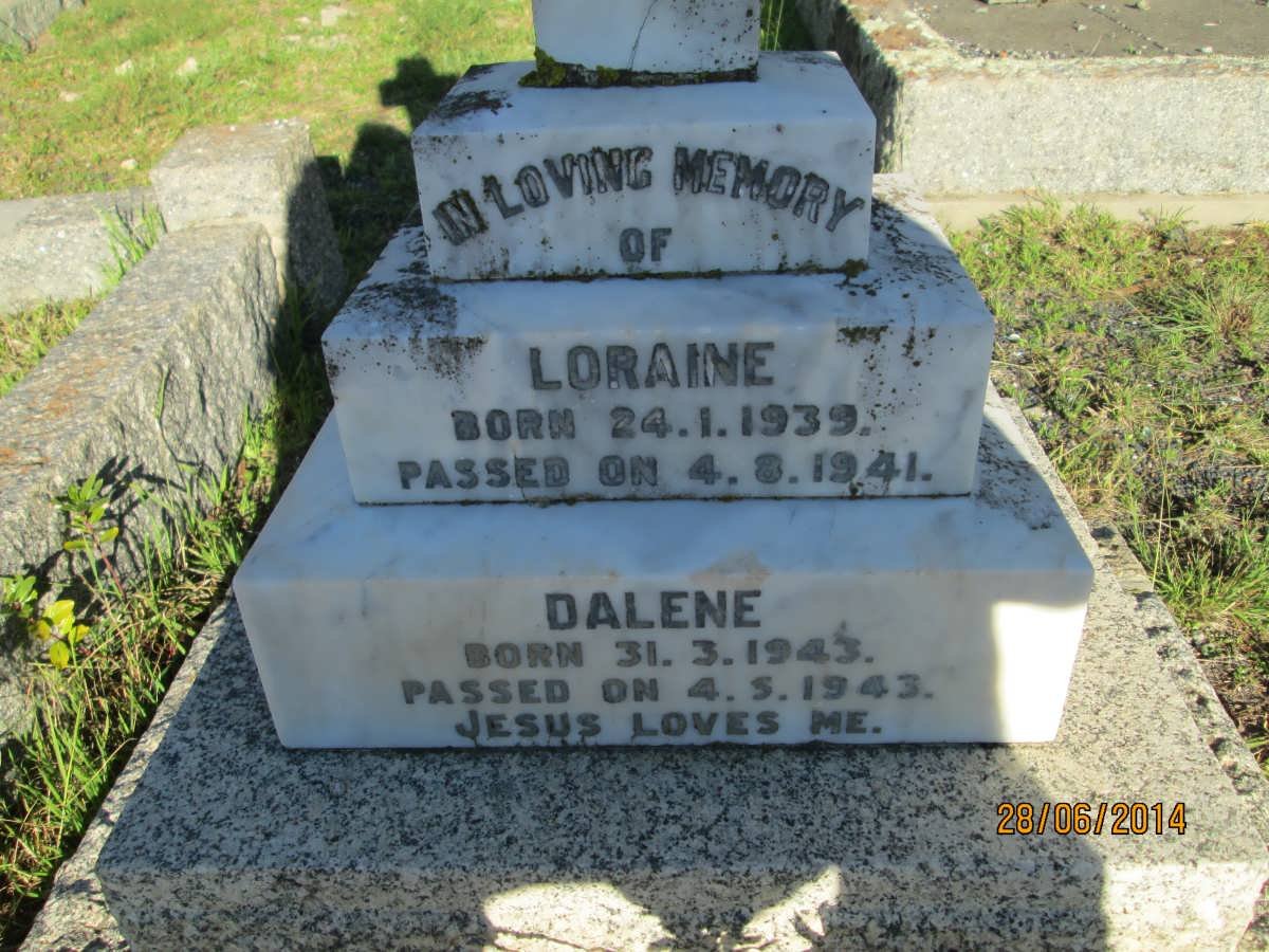 WESTHUIZEN Loraine, v.d. 1939-1941 :: V.D. WESTHUIZEN Dalene 1943-1943