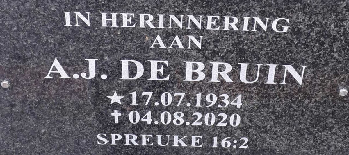 BRUIN A.J., de 1934-2020