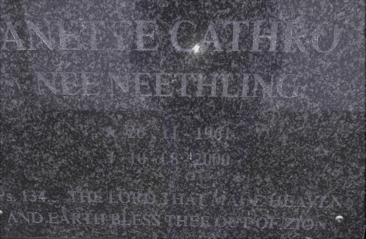 CATHRO Anette nee NEETHLING 1961-2000