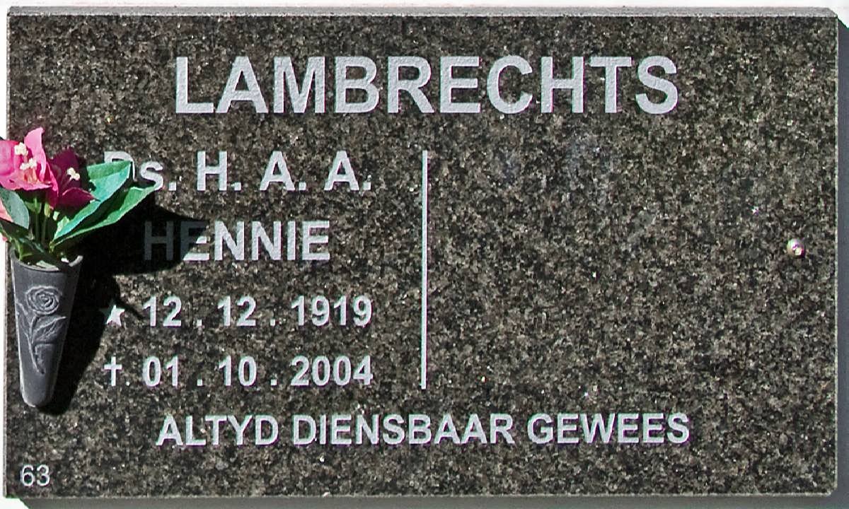 LAMBRECHTS H.A.A. 1919-2004