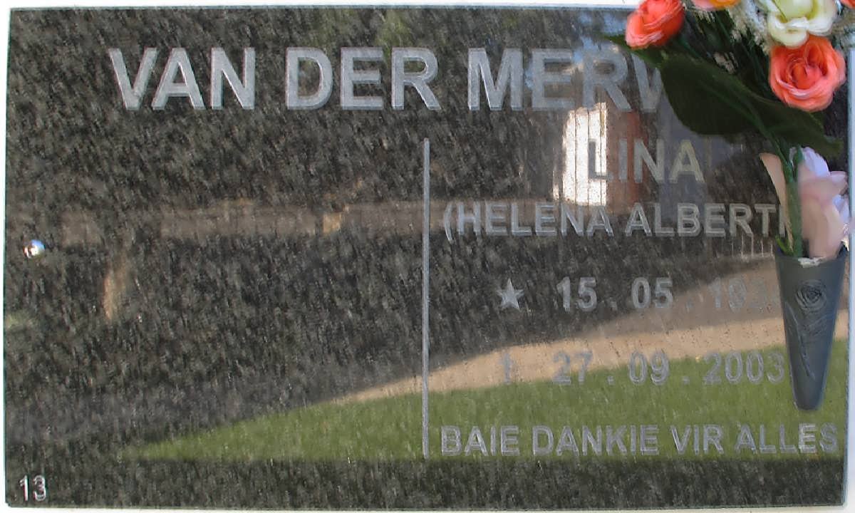 MERWE Helena Alberti?, van der 19??-2009